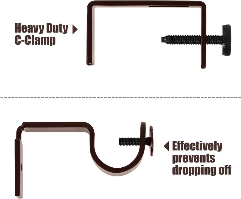 INSFITY Outside Mounted Blinds Curtain Rod Bracket Attachment No Drill No Tool Required Fit for 1.3-2 inches Rectangle Headrail (Patent Depending) - Image 4